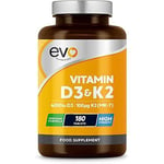 Vitamin D3 4000iu & Vitamin K2 100ug (MK7) |180 Vitamin D3 K2  Made in The UK