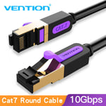Vention Câble Ethernet Cat7 RJ45 Lan Cable SSTP Network Internet 5m 10m 20m Patch Cord Cable for PC Router Laptop Cable Ethernet,Cat7 Round Black- 3m- Bundle1