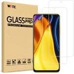 WFTE [2-Pack Screen Protector for Xiaomi Redmi Note 10 4G/5G/Xiaomi Poco M3 Pro 5G,A,Bubble-Free,Dust-Free Premium Screen Protector Tempered Glass