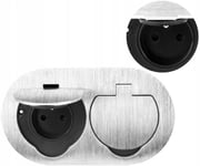 Hermetiskt Dubbeluttag, Oval, Ip55, Silver