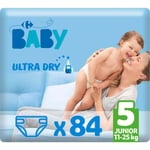 Couches Taille 5 Junior 11-25 Kg Ultra Dry Carrefour Baby - Le Paquet De 84