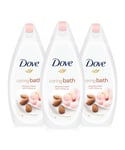 Dove Caring Bath Almond Cream and Hibiscus Moisturising Soak, 3x450ml - One Size