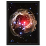 Hubble Space Telescope Image Light Echo Illuminates Dust Spiral Around Red Supergiant Star V838 Monocerotis Explosion Art Print Framed Poster Wall Dec
