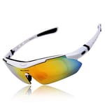 WOLFBIKE BYJ-013 - Sports / Cykel solbriller - Anti-UV - Polariseret linser - Hvid