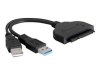 Delock Converter Sata 22 Pin > Usb 3.0-A Male + Usb 2.0-A Male - Kontrollerkort - 2.5" - Sata 1.5Gb/S - Usb 3.0 - Svart