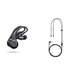 Shure AONIC 215 TW2 True Wireless Sound Isolating Earbuds with Bluetooth 5 Technology, 32 Hour Battery Life, Fingertip Controls - (Gen 2) - Black & EAC64BK Replacement Cable for SE Earphones, Black