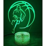 3D Basket LED-lampa Art Deco-lampa Lampor LED-dekorationslampor Touch Control 7 färger Ändra nattljus USB PoweBasketball