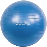 Mobiclinic - Ballon de Pilates Antiderapant Anti-perforation Gonfleur inclus Lavable 65 cm Bleu PY-01