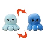 Vändbar Octopus Plushie Octopus Gosedjur Mood Double Si Dark blue & blue 20x10cm