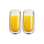 Judge Double Walled Glass Cocktail Highball Cups, Set of 2, 330ml - Vacuum Insulated, Handcrafted Artisan - Strong, Heat Resistant & Dishwasher Safe