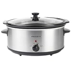 Progress EK4610P 6.5L Slow Cooker – Family Size Multi Cooker With Lid, Removable Ceramic Cooking Pot, 3 Heat Settings, Year Round Cooking For Stew, Soup, Chilli, Curry, Casseroles, Cool Touch Handles
