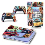 Kit De Autocollants Skin Decal Pour Console De Jeu Ps5 Full Body Gta5 Grand Theft Auto, Version Cd-Rom T1230