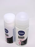 2 NIVEA Black White Invisible Original Anti-Perspirant Deodorant Roll On & Spray