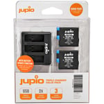 Jupio Value Pack: 2x GoPro AHDBT-801 + USB Triple Charger (Hero 8)