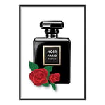 Artze Wall Art Perfume Noir Red Roses 2 Art Print Poster, 30 cm Width x 40 cm Height, Black