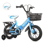 Kids' Bikes Children's Bicycles Fashionable Children's Outdoor Bicycles 2-4-6 Year-old Boys Riding Bicycles Baby Carriage Tricycles (Color : Blue, Size : 16 inches)
