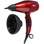 Sèche-cheveux - BABYLISS - Veloce 6750DE - 2200 Watt - Ioniseur d'air - Rouge