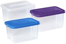 Allibert 195724 Handy Box Storage Box with Lid, Polypropylene, 56 x 39.6 x 43 cm, Transparent, Pack of 3