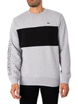 Lacoste Men's SH1433 Sweatshirt, Argent Chine/Noir, XL