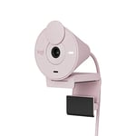 Logitech Brio 300 Full HD Webcam with Privacy Shutter, Noise Reduction Microphone, USB-C, Ceritified for Zoom, Microsoft Teams, Google Meet, Auto Light Correction, Streaming Webcam - Rose