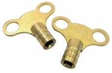 2 x Solid Brass central heating radiator air vent key