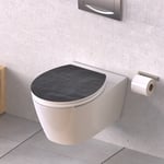 SCHÜTTE toiletsæde med soft close-funktion BLACK STONE MDF højglans
