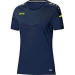 JAKO Women's Champ 2.0 t-shirt, navy/darkblue/neon yellow, 42