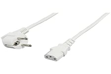 Valueline CABLE-703W-5.0 Câble d'alimentation Schuko coudé IEC320 C13 5 m Blanc