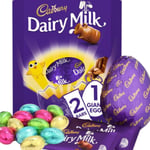 Cadbury Giant Easter Egg Family Size Dairy Milk 515g | Large Easter Egg bundle with Egg Hunt Pack | Giant Cadbury Chocolate Egg With 2 Delicious Sharing Bars Of Cadbury Dairy Milk