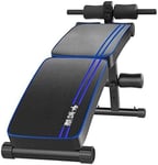 KLMNV;KLBVB Fitness Equipment Adjustable Weight Bench,Folding Sit Up Bench - Abdominal Weight Bench Ultimate Fitness Equipment Outdoor Home Office Black and Blue,Color:High Configuration Style