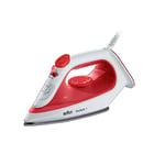 Braun TexStyle 1 SI1019RD, Steam Iron, Non-Stick Coating, Thermostat, 25g/min in Turbo Mode, 220ml Water Tank, 1900W, Red/White