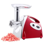 Gelory 3-in-1Electric Meat Grinder Steel Household Sausage Maker For Meat Vegetables Fruits and Nuts (Red,British standard)