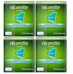 4 x Nicorette Nicotine 2mg Sugar Free Icy White Gum -210 Pieces.840 gums 2025/26