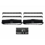 Eurolite Set 4x LED BAR-12 QCL RGBW & 2x Soft Bags & Controller