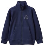 United Colors of Benetton Boy's Jacket M/L 3J68C501B Long Sleeve Sweatshirt, Dark Blue 252, S