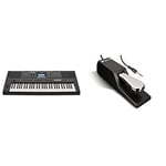 YAMAHA PSR-E473 Portable, Versatile Digital Keyboard with 61 Touch-Sensitive Keys, in Black & M-Audio SP-2 - Universal Sustain Pedal with Piano Style Action, The Ideal Accessory for MIDI Keyboards