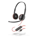 Plantronics - Blackwire 3220 USB-A Wired Headset - Dual Ear (Stereo) with Boom Mic - Connect to PC/Mac via USB-A - Works with Teams, Zoom & more