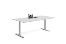Wulff Höj och sänkbart skrivbord 200x100cm Färg på stativ: Silvergrå - bordsskiva: Ljusgrå