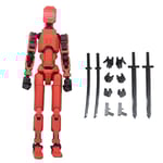 T13 Action Figure Titan 13 Action Figure Robot Action Figure3D Printed Action Black Red