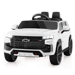 Chevrolet elbil för barn med 2,4G fjärrkontroll & Upphängning & lampor & Musik barnbil vit