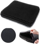 2021 NewLarge Gel Seat Cushion, Honeycomb Design Double Thick Egg Gel Cushion with Relieving Back coccyx Pain Pressure for Car Office Home Wheelchair&Chair（black）