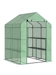 Outsunny 2-Tier Walk In Garden Greenhouse With Polytunnel Steeple