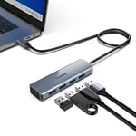 USB C Hub, HOPDAY 4-Port USB 3.2 Hub, USB C Splitter Multiport Adapter Data Hub 10 Gbps avec câble étendu de 50 cm pour MacBook Air/Pro, iMac, iPad Pro, Dell, HP, Surface et Appareil USB C