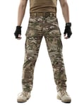 Men’s Outdoor Cargo Pants Waterproof Hiking Trousers 3D Straight Tapered Trousers Lightweight Cargo Military Combat Work Trouser Camo Tactical Trousers with Multi Pocket Camo XXL