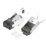 Cat7 Ethernet Shielded Modular Plugs, RJ45 Shielded Plug Black 10pcs