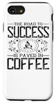 iPhone SE (2020) / 7 / 8 The Road To Success Is Paved In Coffee - Funny Coffee Lover Case