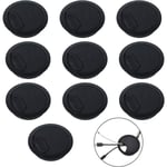 10 st Kabelgänga Cover Bord 60mm Rund Kabelgenomföring Svart infälld plastgenomföring med borste Kabelhål Cover Kabelvård för kabelgenomföring