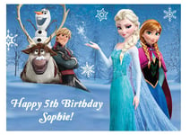 FROZEN DISNEY ELSA PRINCESS CAKE TOPPER PARTY PERSONALISED  ICING SUGAR IMAGE MS