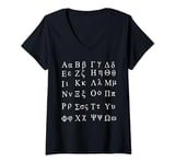 Womens Greek Alphabet T-Shirt Greece Language Linguistics Tee V-Neck T-Shirt