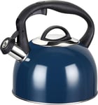Caravan Camping Whistling Kettle 2.5L Stainless Steel Red or Blue Trigger Spout